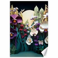 Ai Generated Flower Orchids Bloom Flora Nature Canvas 12  X 18  by Ravend