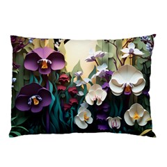 Ai Generated Flower Orchids Bloom Flora Nature Pillow Case by Ravend