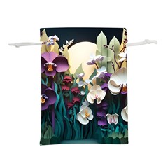 Ai Generated Flower Orchids Bloom Flora Nature Lightweight Drawstring Pouch (s) by Ravend