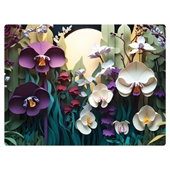 Ai Generated Flower Orchids Bloom Flora Nature Premium Plush Fleece Blanket (extra Small) by Ravend