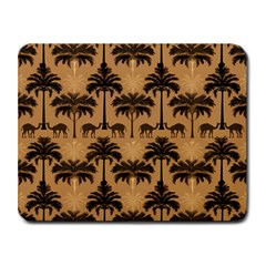 Ai Generated Camels Palm Trees Pattern Small Mousepad by Ravend