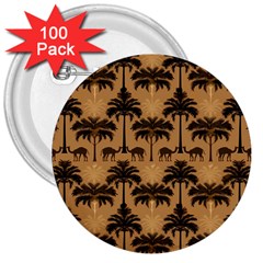 Ai Generated Camels Palm Trees Pattern 3  Buttons (100 Pack)  by Ravend