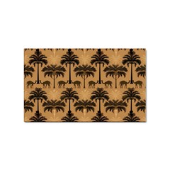 Ai Generated Camels Palm Trees Pattern Sticker (rectangular) by Ravend