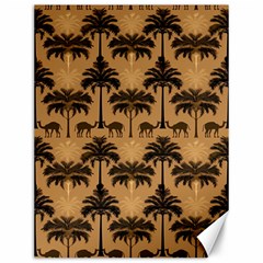 Ai Generated Camels Palm Trees Pattern Canvas 12  X 16  by Ravend