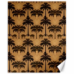 Ai Generated Camels Palm Trees Pattern Canvas 16  X 20  by Ravend