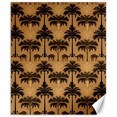 Ai Generated Camels Palm Trees Pattern Canvas 20  X 24  by Ravend