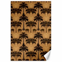 Ai Generated Camels Palm Trees Pattern Canvas 20  X 30  by Ravend