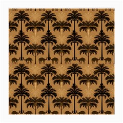 Ai Generated Camels Palm Trees Pattern Medium Glasses Cloth by Ravend