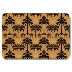 Ai Generated Camels Palm Trees Pattern Large Doormat by Ravend