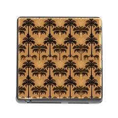 Ai Generated Camels Palm Trees Pattern Memory Card Reader (square 5 Slot) by Ravend