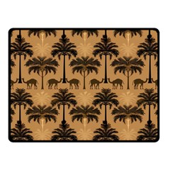 Ai Generated Camels Palm Trees Pattern One Side Fleece Blanket (small) by Ravend