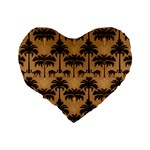 Ai Generated Camels Palm Trees Pattern Standard 16  Premium Heart Shape Cushions Back