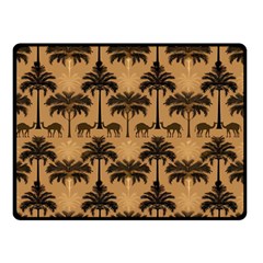 Ai Generated Camels Palm Trees Pattern Fleece Blanket (small) by Ravend