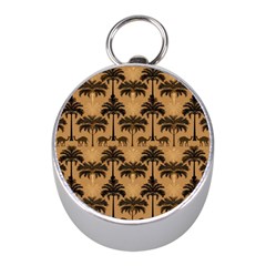 Ai Generated Camels Palm Trees Pattern Mini Silver Compasses by Ravend