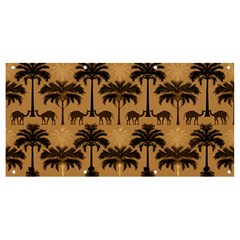 Ai Generated Camels Palm Trees Pattern Banner And Sign 8  X 4  by Ravend