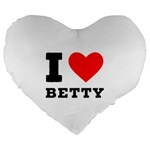 I love betty Large 19  Premium Flano Heart Shape Cushions Front