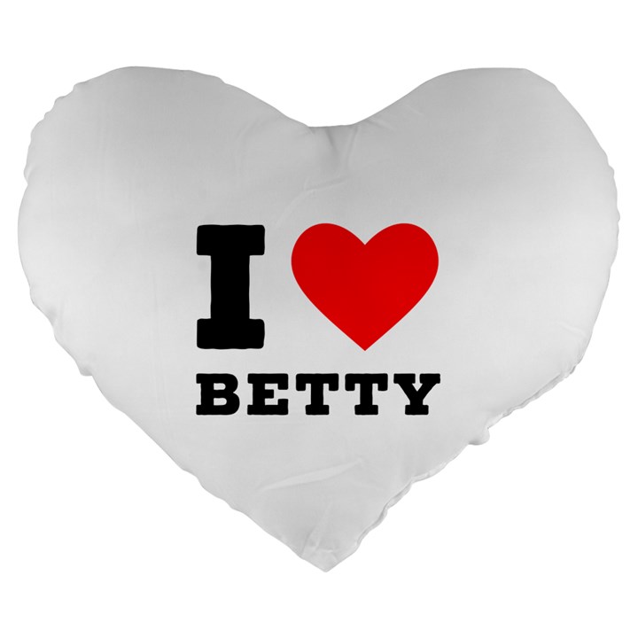 I love betty Large 19  Premium Flano Heart Shape Cushions