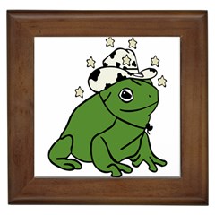 Frog With A Cowboy Hat Framed Tile by Teevova