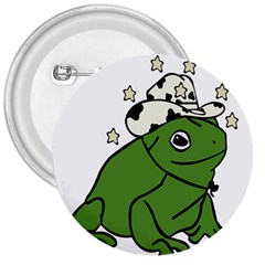 Frog With A Cowboy Hat 3  Buttons by Teevova