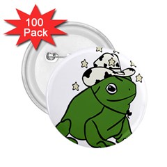 Frog With A Cowboy Hat 2 25  Buttons (100 Pack)  by Teevova