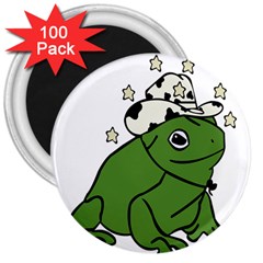 Frog With A Cowboy Hat 3  Magnets (100 Pack) by Teevova