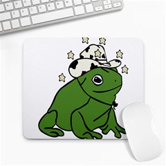 Frog With A Cowboy Hat Large Mousepad by Teevova