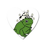 Frog with a cowboy hat Heart Magnet Front