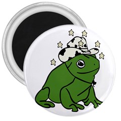 Frog With A Cowboy Hat 3  Magnets by Teevova