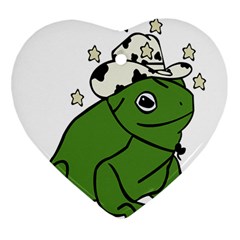 Frog With A Cowboy Hat Ornament (heart)