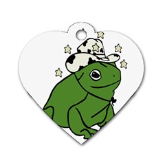 Frog With A Cowboy Hat Dog Tag Heart (two Sides)