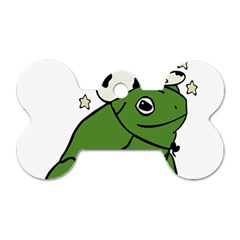 Frog With A Cowboy Hat Dog Tag Bone (two Sides)