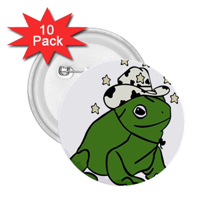 Frog with a cowboy hat 2.25  Buttons (10 pack) 