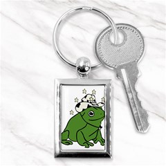 Frog With A Cowboy Hat Key Chain (rectangle) by Teevova