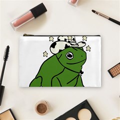 Frog With A Cowboy Hat Cosmetic Bag (medium) by Teevova