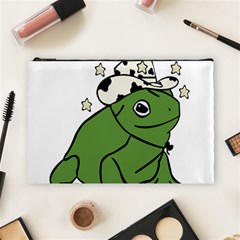 Frog With A Cowboy Hat Cosmetic Bag (large) by Teevova