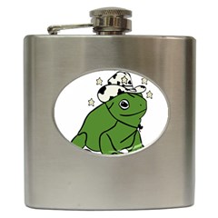 Frog With A Cowboy Hat Hip Flask (6 Oz) by Teevova