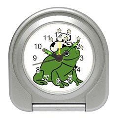 Frog With A Cowboy Hat Travel Alarm Clock by Teevova