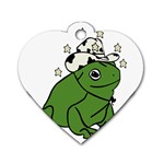 Frog with a cowboy hat Dog Tag Heart (One Side) Front