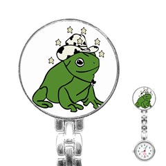 Frog With A Cowboy Hat Stainless Steel Nurses Watch