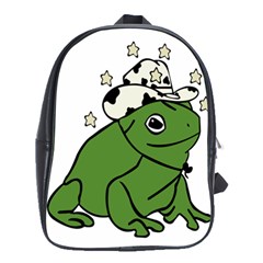 Frog With A Cowboy Hat School Bag (large) by Teevova