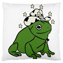 Frog With A Cowboy Hat Large Cushion Case (one Side) by Teevova