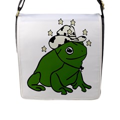 Frog With A Cowboy Hat Flap Closure Messenger Bag (l) by Teevova