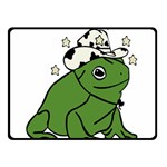 Frog with a cowboy hat Fleece Blanket (Small) 45 x34  Blanket Back