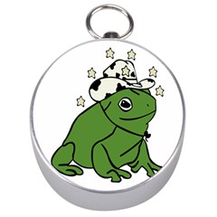 Frog With A Cowboy Hat Silver Compasses by Teevova