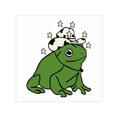 Frog With A Cowboy Hat Square Satin Scarf (30  X 30 )