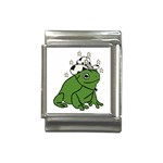 Frog with a cowboy hat Italian Charm (13mm) Front