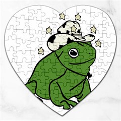 Frog With A Cowboy Hat Jigsaw Puzzle (heart)