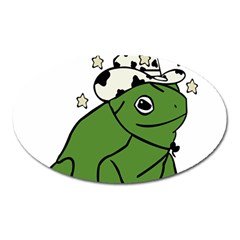 Frog With A Cowboy Hat Oval Magnet by Teevova