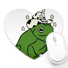 Frog With A Cowboy Hat Heart Mousepad by Teevova