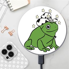 Frog With A Cowboy Hat Wireless Fast Charger(white) by Teevova